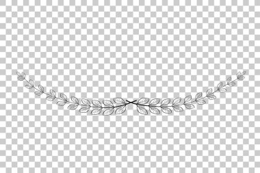 Şeffaf efekt arka planında defne çelengi vektörü