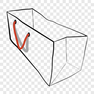 Basit Vektör El Kağıtların Eskizini kahverengi ipli, şeffaf efekt arka planında taklit etmek için çiz