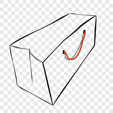 Basit Vektör El Kağıtların Eskizini kahverengi ipli, şeffaf efekt arka planında taklit etmek için çiz