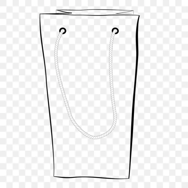 Boceto Simple Del Dibujo Mano Del Vector Bolsa Papel Aislado — Vector de stock