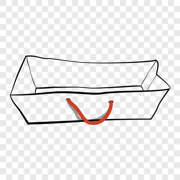 Boceto Simple Del Dibujo Mano Del Vector Bolsa Papel Con — Vector de stock