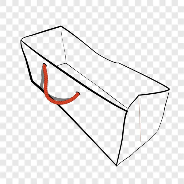 Простий Векторний Малюнок Рук Ескіз Паперового Мішка Коричневою Мотузкою Сміху — стоковий вектор