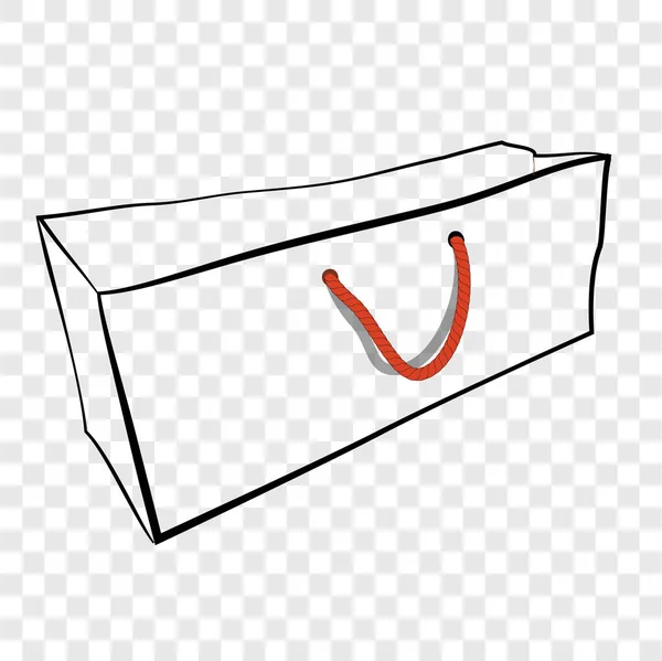 Boceto Simple Del Dibujo Mano Del Vector Bolsa Papel Con — Archivo Imágenes Vectoriales