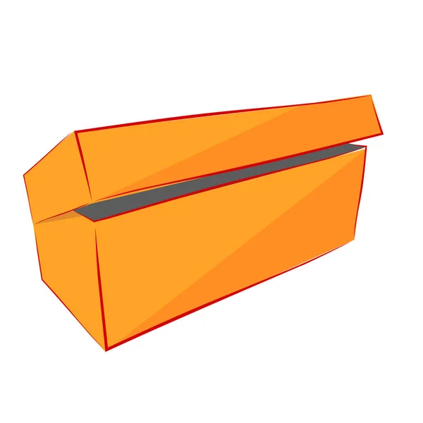 Simple Dessin Main Croquis Vectoriel Mockup Orange Boîte Chaussures Isolé — Image vectorielle