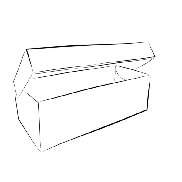 透明背景下的简单手绘模板矢量黑鞋盒 — 图库矢量图片
