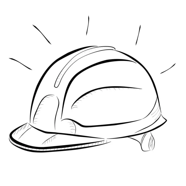 Hand Draw Sketch Safety Helmet — Stock Vector