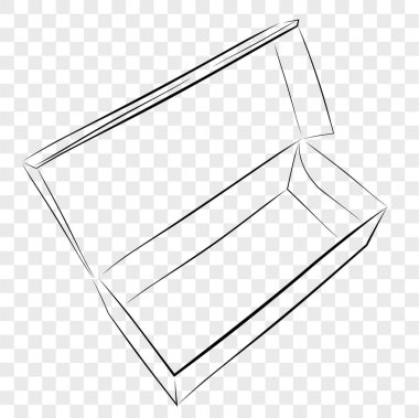 Basit El Çizimi Şablon Vektörü Siyah Ayakkabı Kutusu, Şeffaf Efekt Arkaplan Efekti