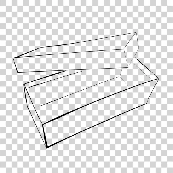 Plantilla Simple Del Bosquejo Del Dibujo Mano Caja Negra Del — Vector de stock