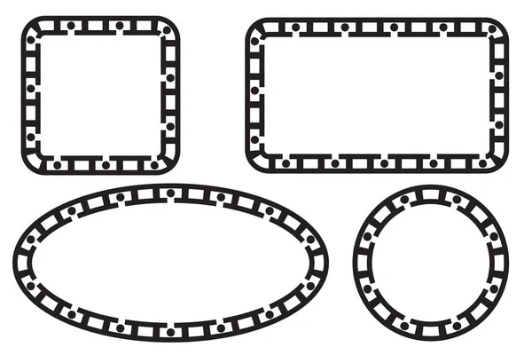 Cadre Rectangulaire Carré Noir Vectoriel Simple Ovale Pour Certificat Placard — Image vectorielle