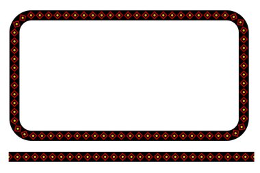 Vektör Basit Şekil Dikdörtgeni ve Çizgi Siyah Çerçeve, Beyaz Üzerinde İzole 