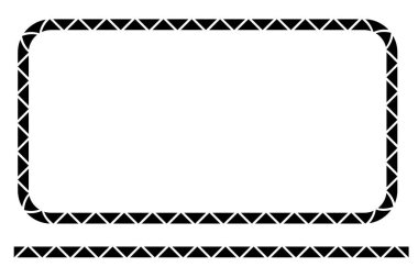 Vektör Basit Şekil Dikdörtgeni ve Çizgi Siyah Çerçeve, Beyaz Üzerinde İzole 