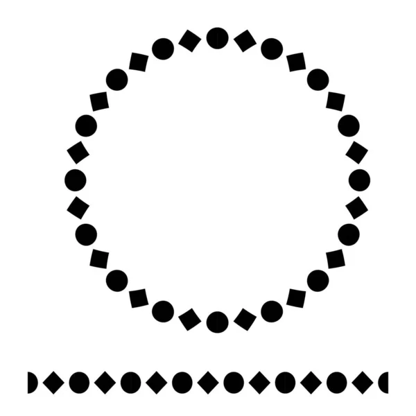Vector Afgeronde Hoek Cirkel Zwart Frame Geïsoleerd Wit — Stockvector