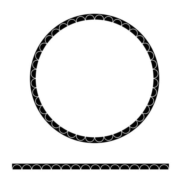 Векторні Заокруглені Кутові Круги Чорна Рамка Ізольовані Білому — стоковий вектор