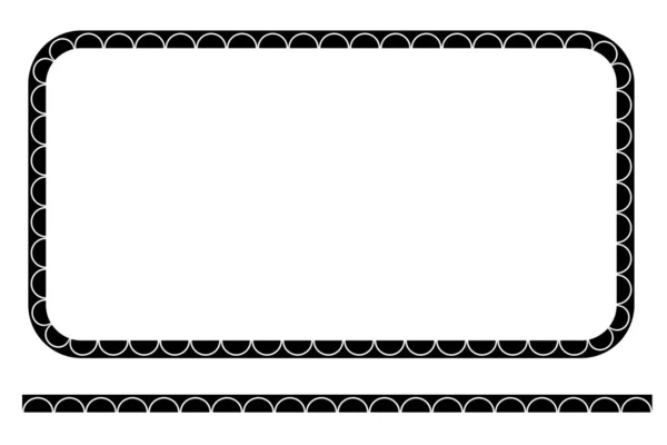 Вектор Проста Форма Прямокутник Лінія Чорна Рамка Ізольовані Білому — стоковий вектор