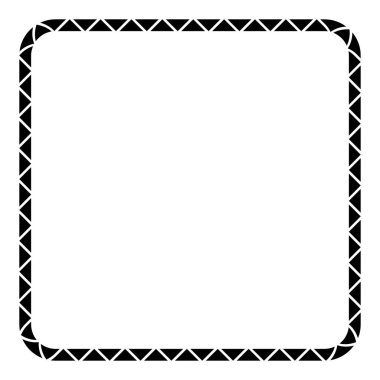 Vector Yuvarlak Köşeli Siyah Çerçeve, Beyaz Üzerinde İzole 