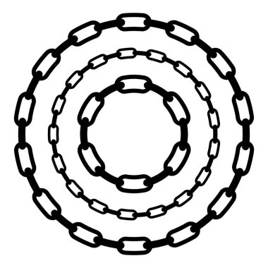 Element Tasarımı İçin Siyah Zincirden Basit Vektör Çemberi Çerçevesi 