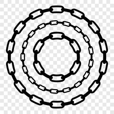 Şeffaf Arkaplan Efekti Element Tasarımı İçin Siyah Zincirden Vektör Çemberi Çerçevesi