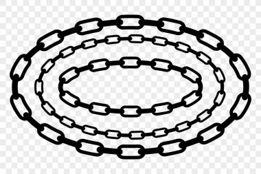 Siyah Zincir 'den Şeffaf Tasarım Arkaplan Efekti İçin Basit Vektör Oval Çerçevesi