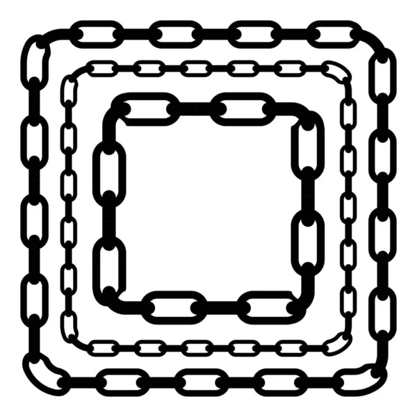 Jednoduchý Vektorový Čtvercový Rám Černého Řetězu Pro Váš Design Elementu — Stockový vektor