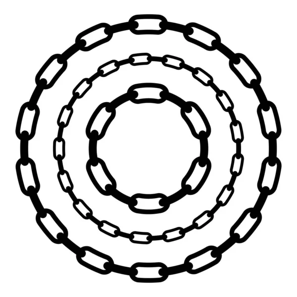 Enkel Vektor Cirkel Ram Från Svart Kedja För Din Element — Stock vektor