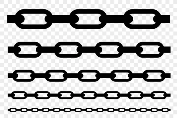 Simple Vector Silhouette Different Size Horizontal Seamless Chain Your Element — Stock Vector