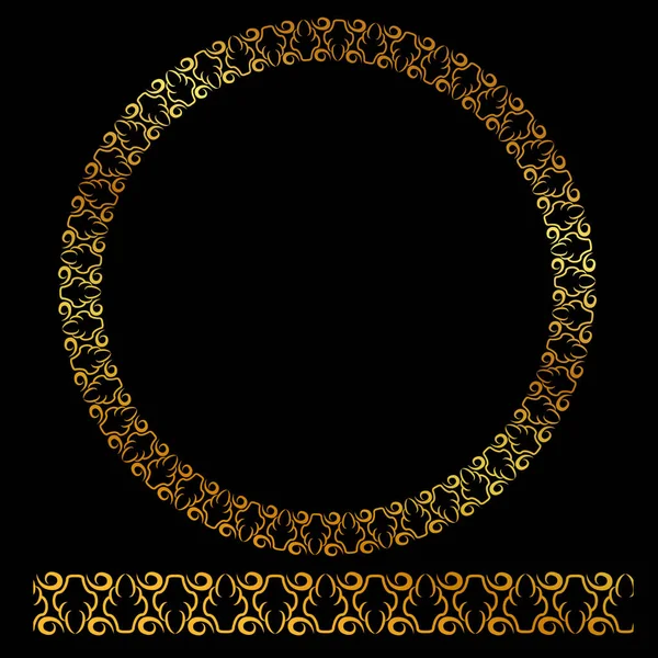 Beyaz üzerine izole edilmiş Siyah Köşeli Çember Çiçek Çerçevesi 