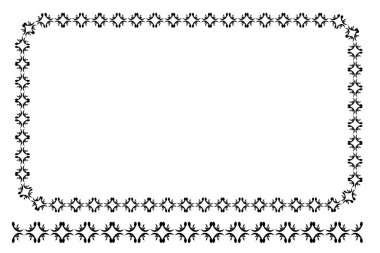 Beyaz üzerine izole edilmiş Siyah Köşeli Dikdörtgen Çiçek Çerçevesi 