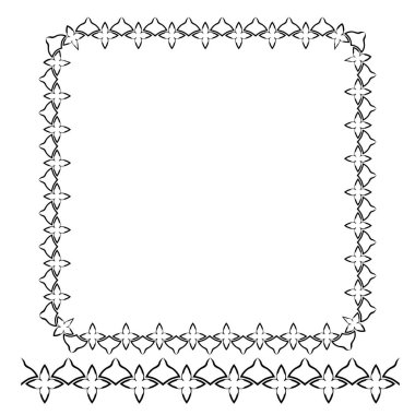 Şablon - Çerçeve - Çiçek Sınırı - Kare 01 01A