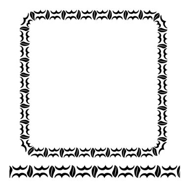 Şablon - Çerçeve - Çiçek Sınırı - Kare 01 01A