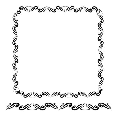 Şablon - Çerçeve - Çiçek Sınırı - Kare 01 01A