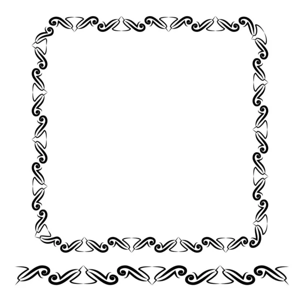 Template Frame Floral Border Square 01A — Stock Vector