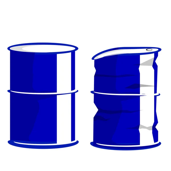 Simple Vector Different Condition Blue Barrel Isolated White — стоковый вектор