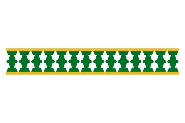 Bezešvé Vektorové Zelené Žluté Brány Dekorace Tradiční Dům Betawi Old — Stockový vektor