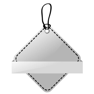 Basit Vektör Parıltısı Gri, Siyah ve Beyaz Boş Etiket