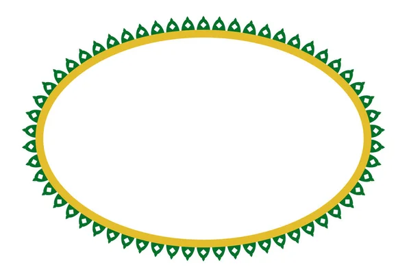 Vector Seamless Green Yellow Oval Decoration Traditional House Old Jakarta — Stock Vector