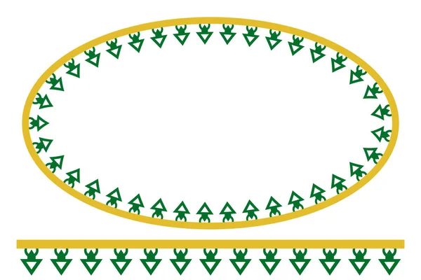 Vector Green Yellow Oval Decoration Tradycyjny Dom Dżakarcie Indonezja — Wektor stockowy