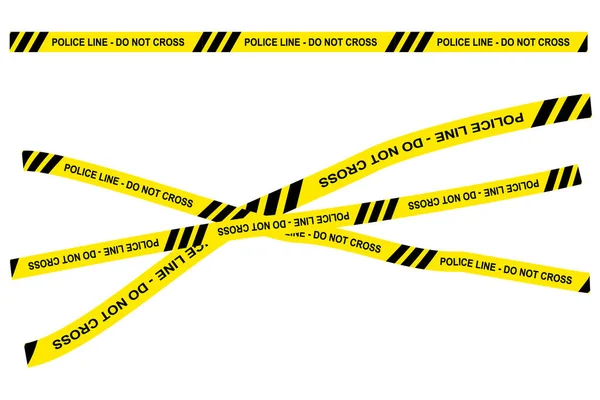 Simple Vector Black Yellow Ribbon Police Line Cross Suty Corid — стоковий вектор