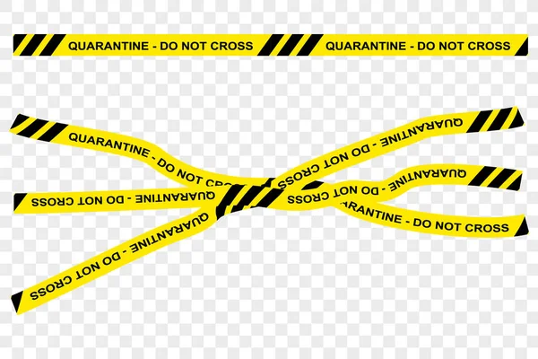 Simple Vector Black Yellow Ribbon Police Line Quarantine Cross Due — Stock Vector