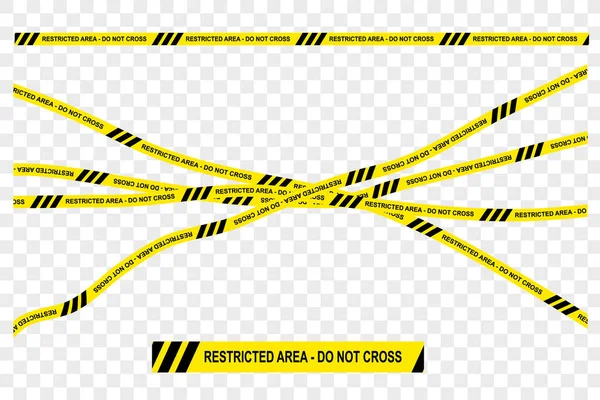Simple Vector Black Yellow Ribbon Police Line Restricted Area Cross — стоковий вектор