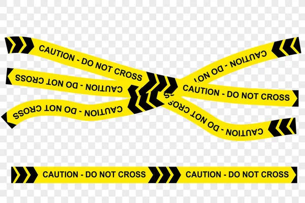 Simple Vector Black Yellow Ribbon Police Line Vorsicht Nicht Überqueren — Stockvektor