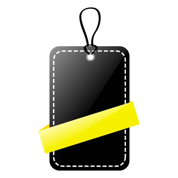 Simple Vecteur Shinning Black Yellow Blank Tag Isolé Sur Blanc — Image vectorielle