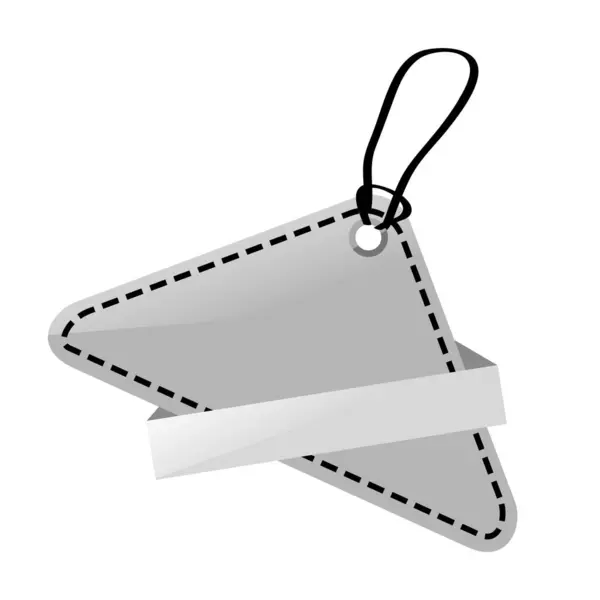 Simple Vector Shinning Gray Black White Blank Tag — Stockvektor