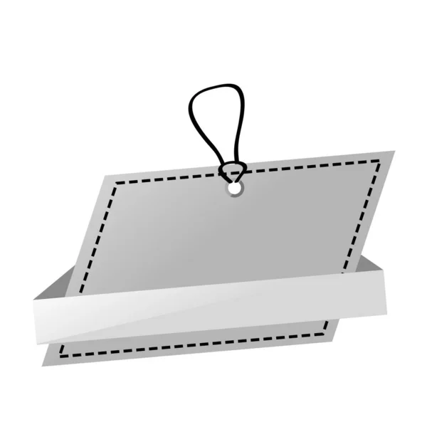 Simple Vector Shinning Gray Black White Blank Tag — Stockvektor