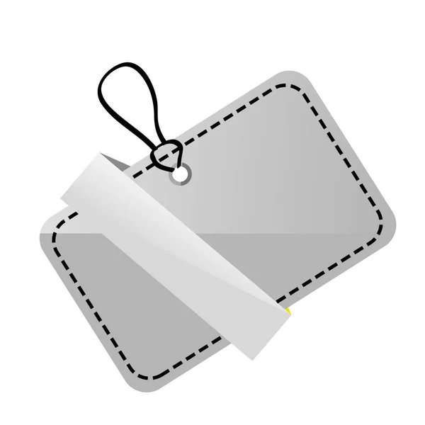 Simple Vector Shinning Gray Black White Blank Tag — Stock Vector