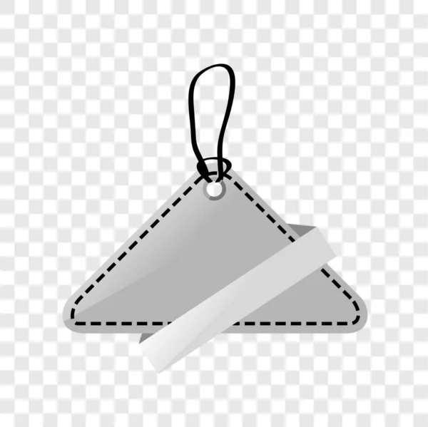 Simple Vector Shinning Gray Black White Blank Tag Прозрачном Фоне — стоковый вектор