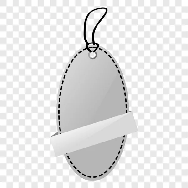 Simple Vector Shinning Gray Black White Blank Tag Прозрачном Фоне — стоковый вектор