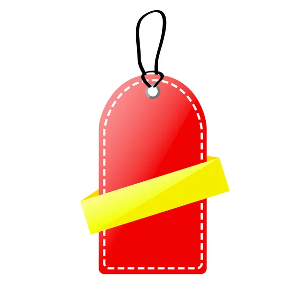Simple Vector Shinning Red Yellow Blank Tag Isoliert Auf Weiß — Stockvektor