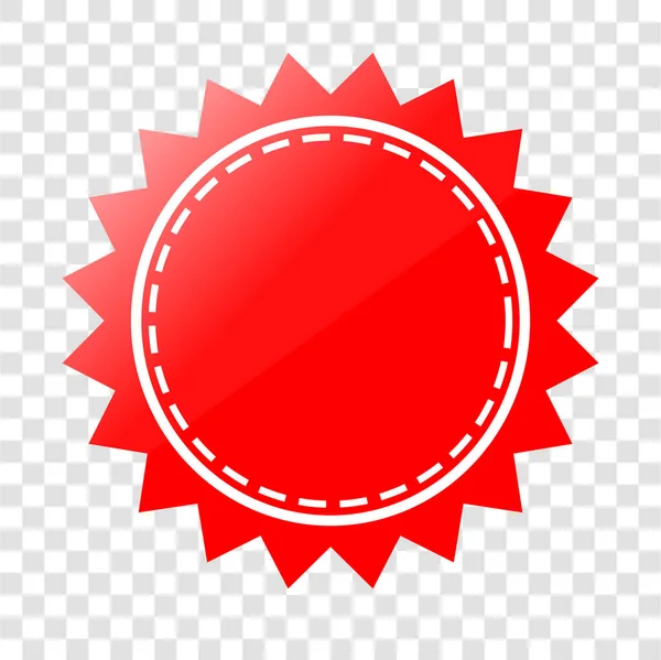 Vector Shinning Sun Shape Red Yellow Blank Tag Прозрачном Фоне — стоковый вектор