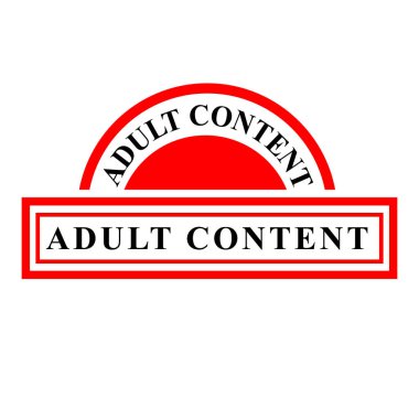 Basit Vektör Grunge Kırmızı Kauçuk Damgası, Yetişkin İçeriği, beyaz üzerine izole