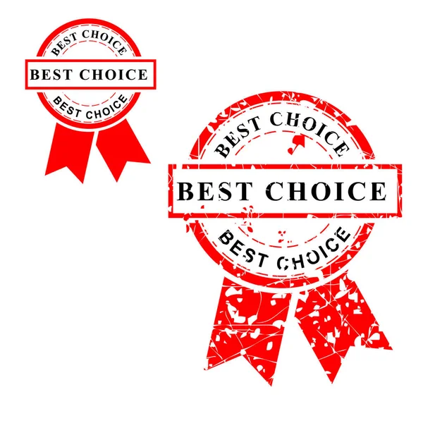 Vector Best Choice Stijl Krascirkel Rood Rubber Stempel Geïsoleerd Wit — Stockvector